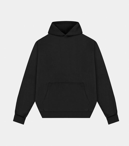 Black Cotton Poly Spandex Hoodie